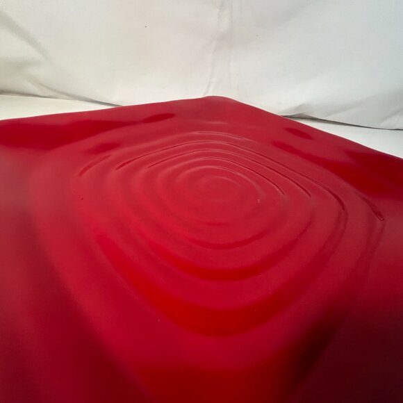 Sonoma Life Style Crimson Square Plate Platter Swirled Pattern Red 11"  Preowned - Picture 4 of 4